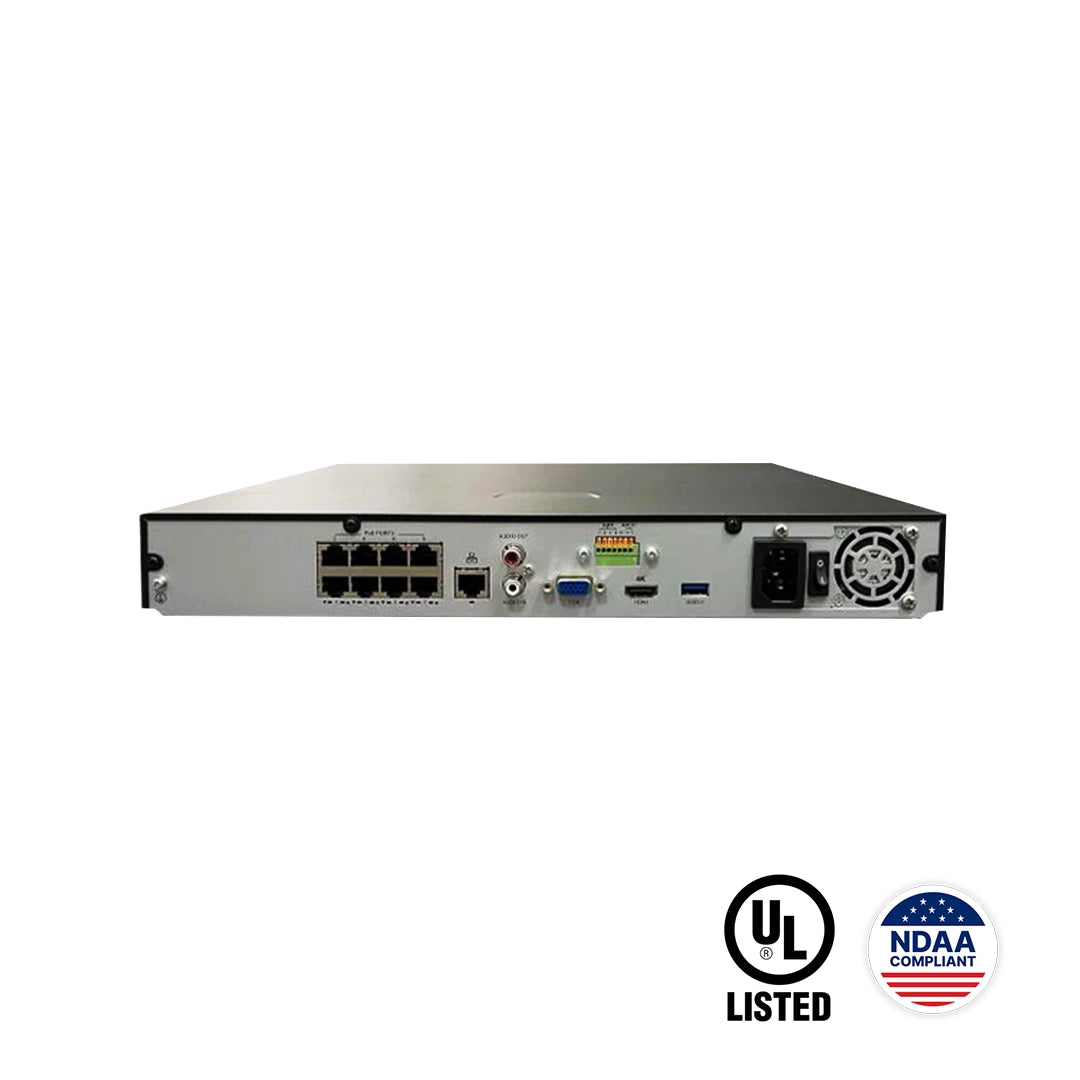 NVR302-08S-P8 – Professional 8-Channel 4K PoE Network Video Recorder with Dual SATA and Ultra265 Support