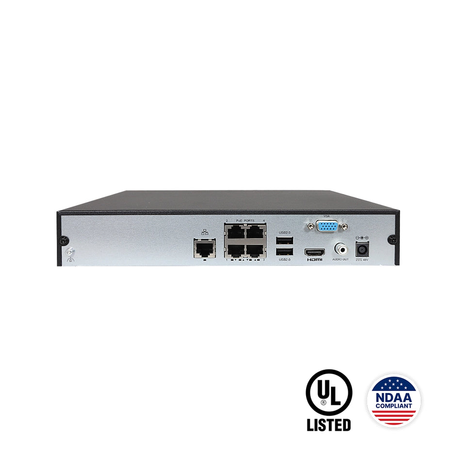 NVR-104E2-P4 : Uniarch 4-Channel 4K PoE Network Video Recorder (NDAA Compliant)