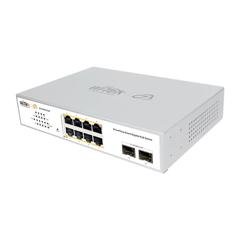 WI-PCES310GF (V2) – 8-Port Gigabit PoE+ Cloud-Managed Smart Switch with Dual SFP Uplinks