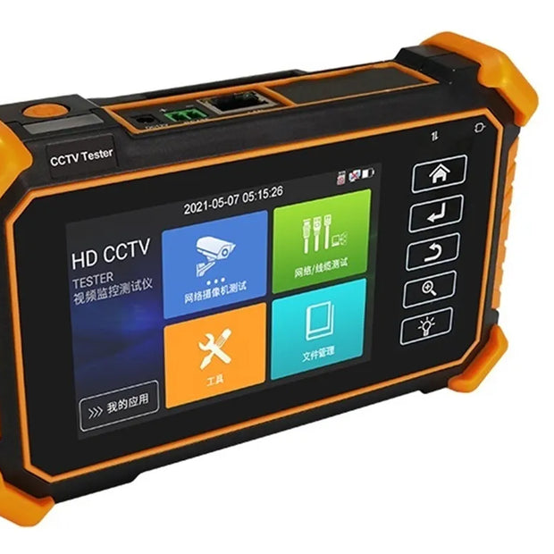 The OCB-IPC-1910 Plus CCTV Security Camera Tester, 8MP, CVI, TVI, AHD, Analog, POE, Digital Cable, UTP, IP Camera Test.