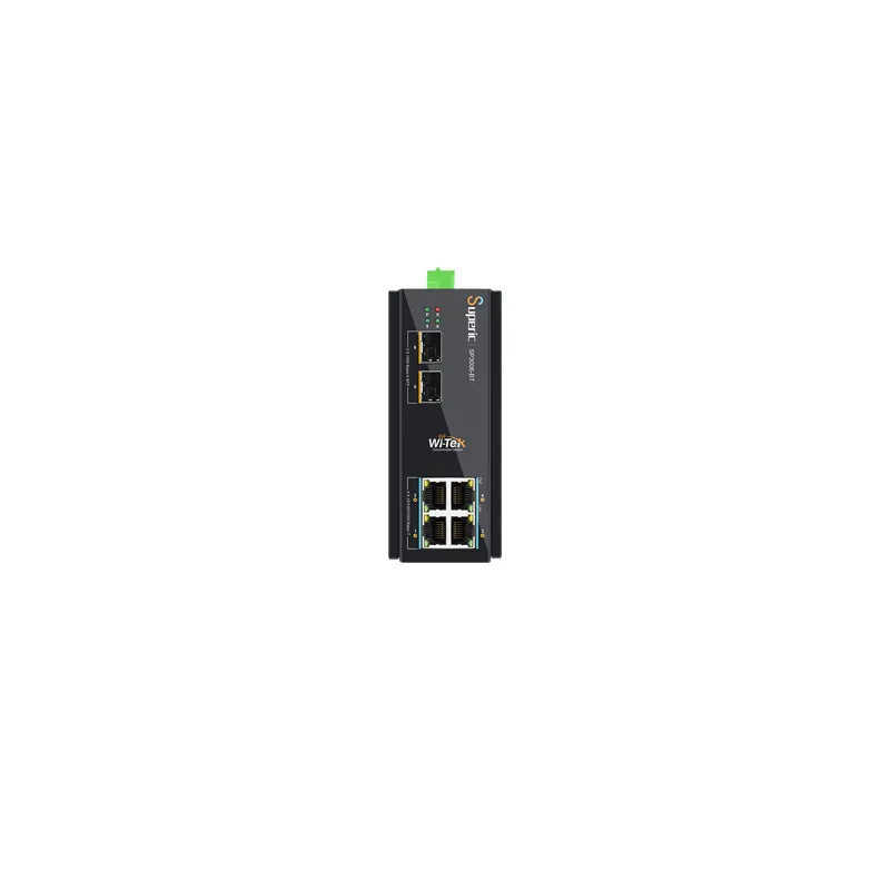SP3006F-BT : Industrial 4-Port PoE++ Gigabit Switch with Dual SFP Uplink (802.3bt 90W).