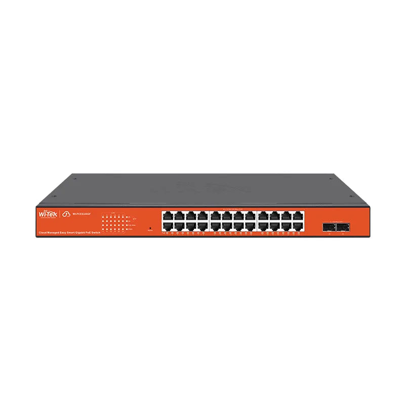 WI-PCES326GF : 24-Port Gigabit PoE+ Cloud-Managed Switch with Dual SFP Uplinks