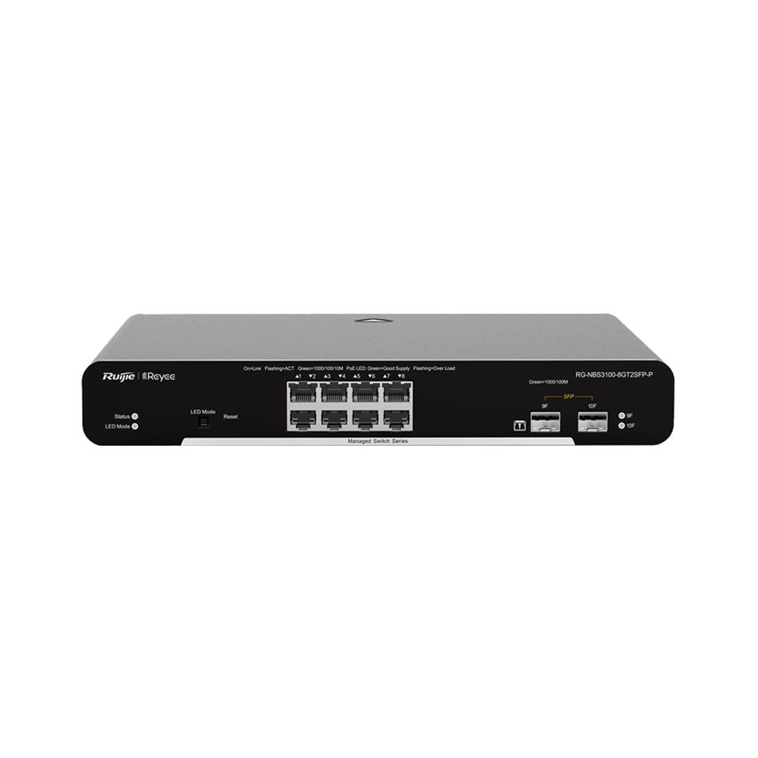 RG-NBS3100-8GT2SFP : 10-Port Gigabit Layer 2 Cloud Managed Non-PoE Switch