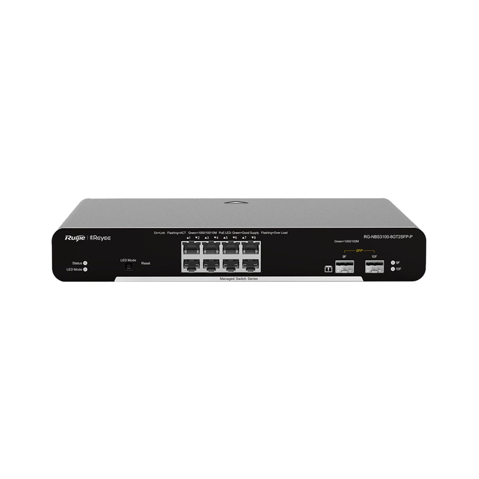 RG-NBS3100-8GT2SFP : 10-Port Gigabit Layer 2 Cloud Managed Non-PoE Switch
