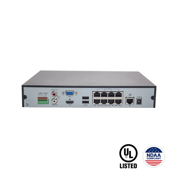 OCB-UNNVR402-08F2-P8 – 8-Channel Professional NVR with Ultra 265, 4K HDMI Output and Integrated 8-Port PoE