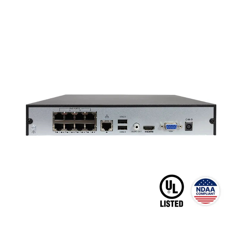 NVR-108E2-P8 – 8-Channel 4K PoE Network Video Recorder.