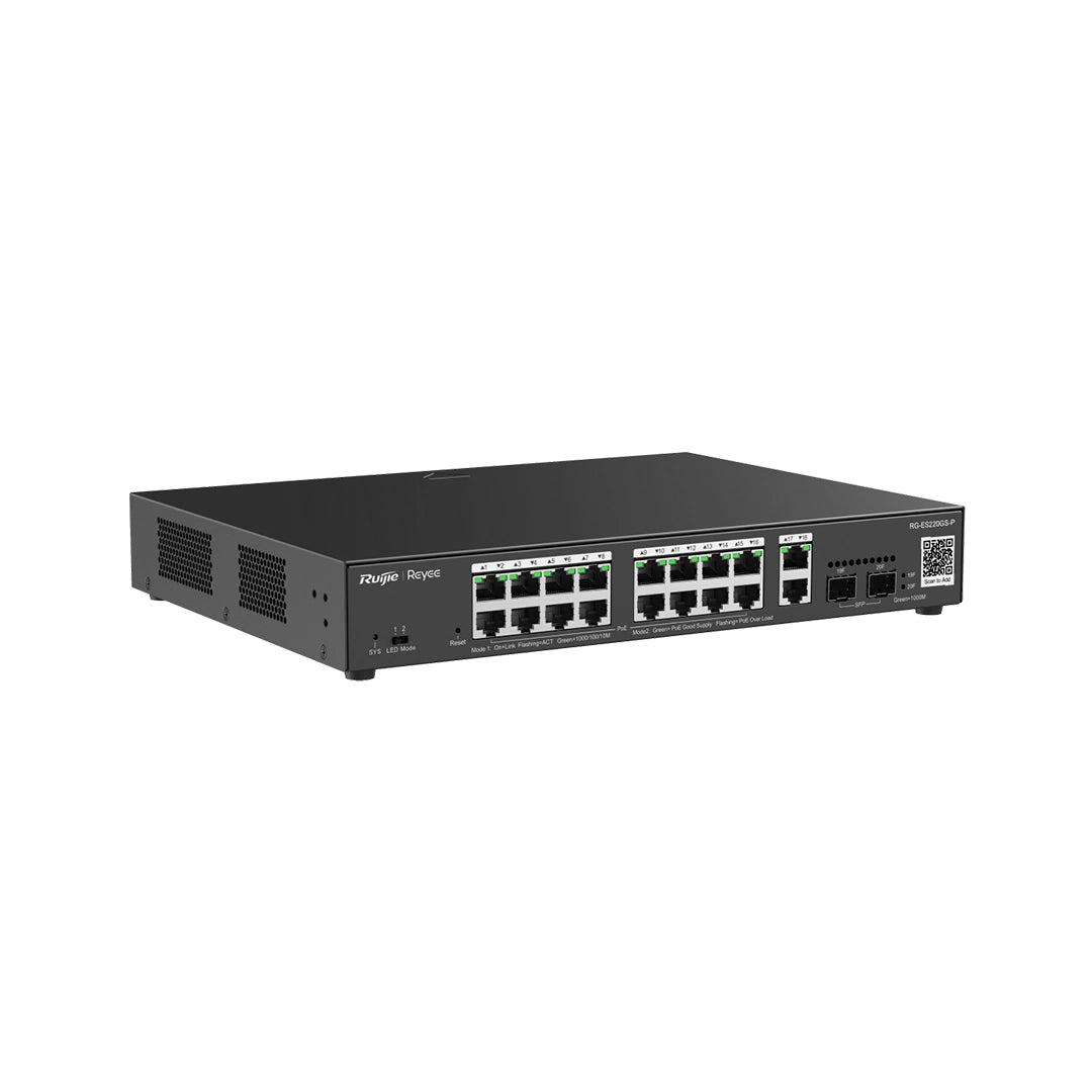 RG-ES220GS-P : 20-Port Gigabit Smart Cloud-Managed PoE Switch