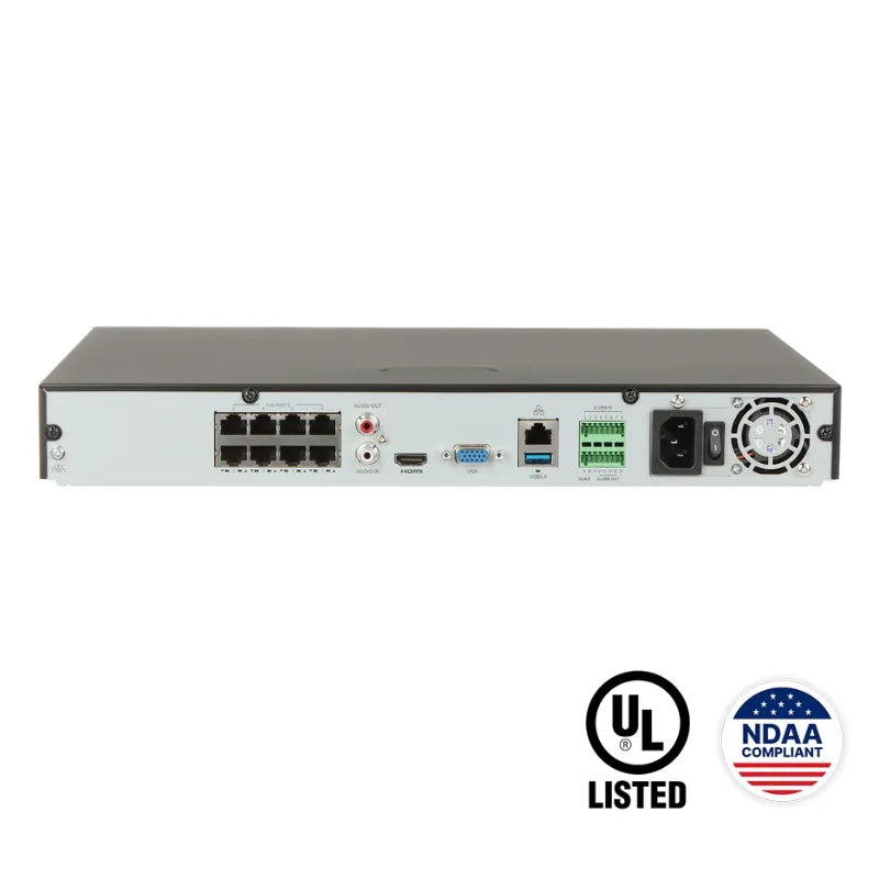 NVR302-08E2-P8-IQ : 8-Channel 12MP PoE Network Video Recorder, Dual SATA, Advanced IQ Series