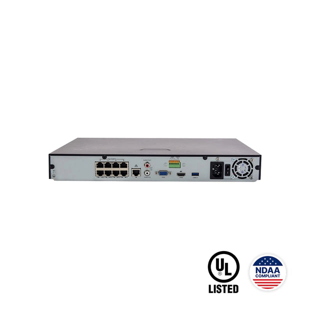 NVR302-08E-P8-B-NB – Professional 8-Channel 4K NVR with Dual SATA, 12MP Recording and Integrated PoE