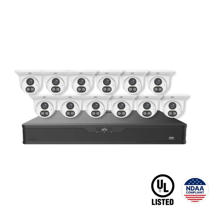 EK-BQ2P16DLT412T4 : 16-Channel NDAA-Compliant Dual Light Surveillance Kit with PoE NVR and 4TB HDD