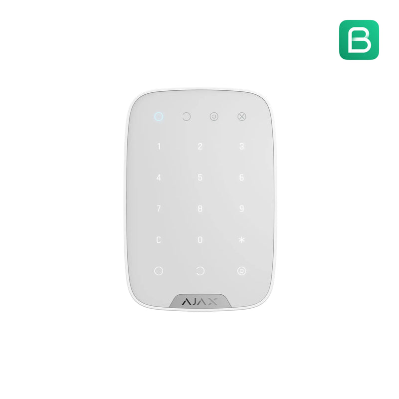 21504.12.WH3 : Ajax KeyPad (9NA) – Wireless Touch-Sensitive Security Keypad