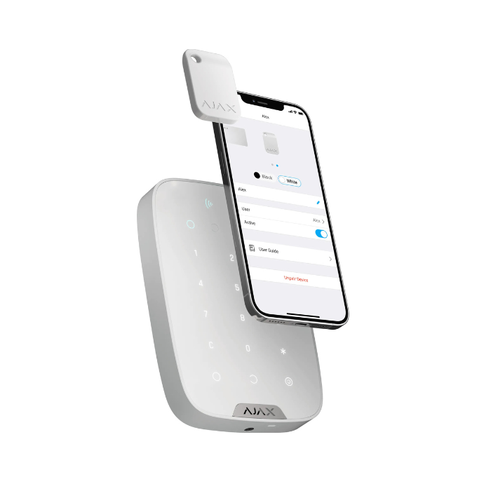 38229.90.WH : Ajax Tag,  Professional Contactless Key Fob for Secure Mode Control