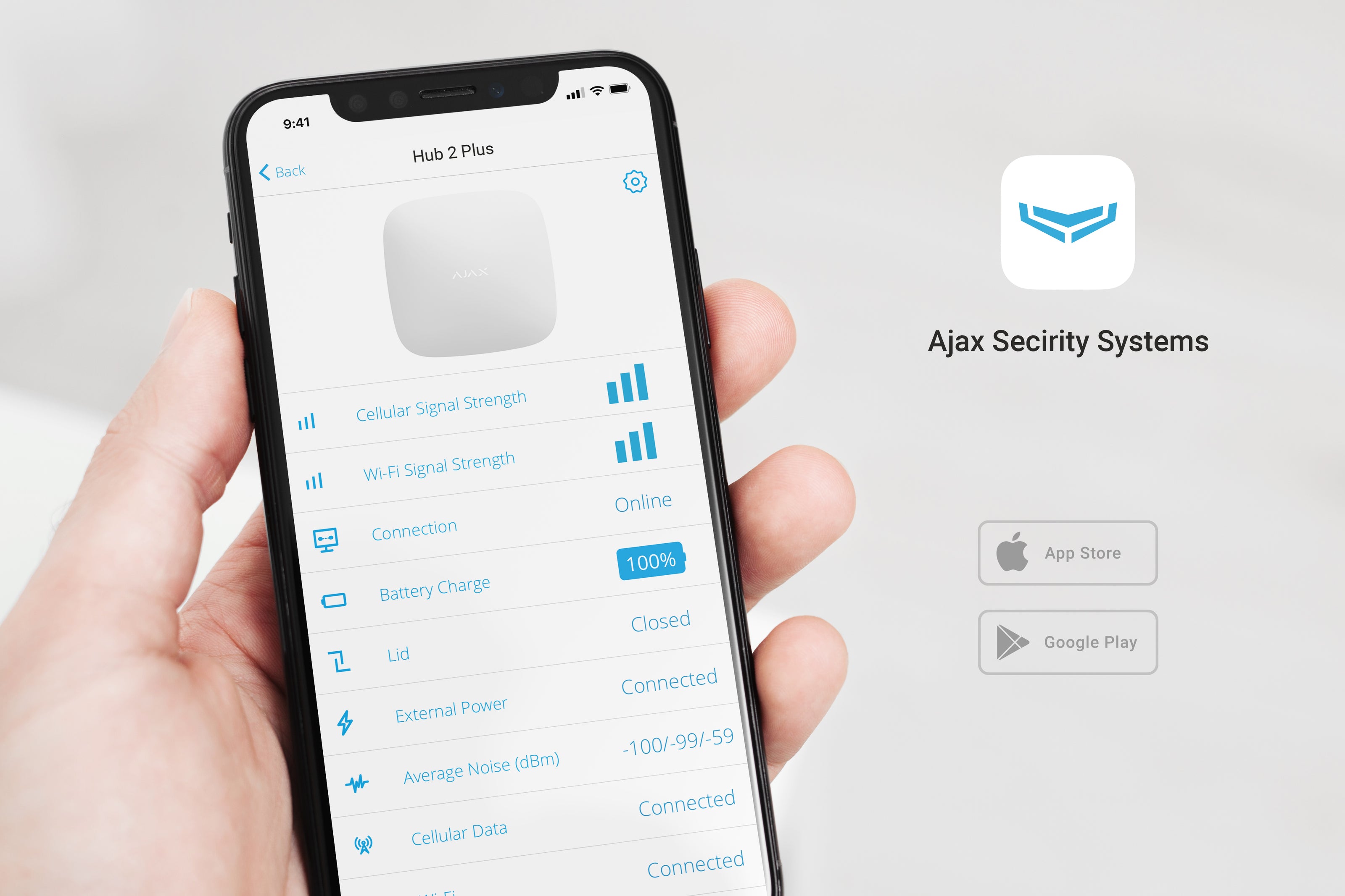 44527.40.WH3 : Ajax Hub 2 Plus (9NA/AUX) White