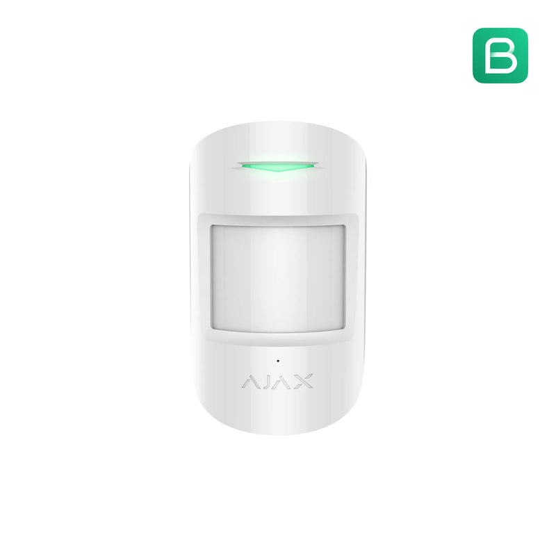 28267.06.WH3 : Ajax CombiProtect (9NA) White – Wireless PIR Motion & Glass Break Detector.