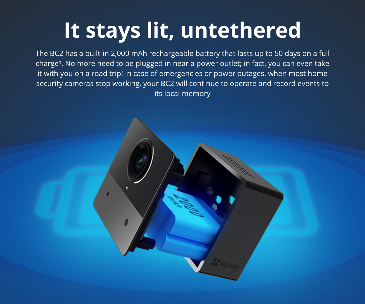 CS-BC2-A0-2C2WPFB : EZVIZ BC2 Wi-Fi Smart Home Battery Camera
