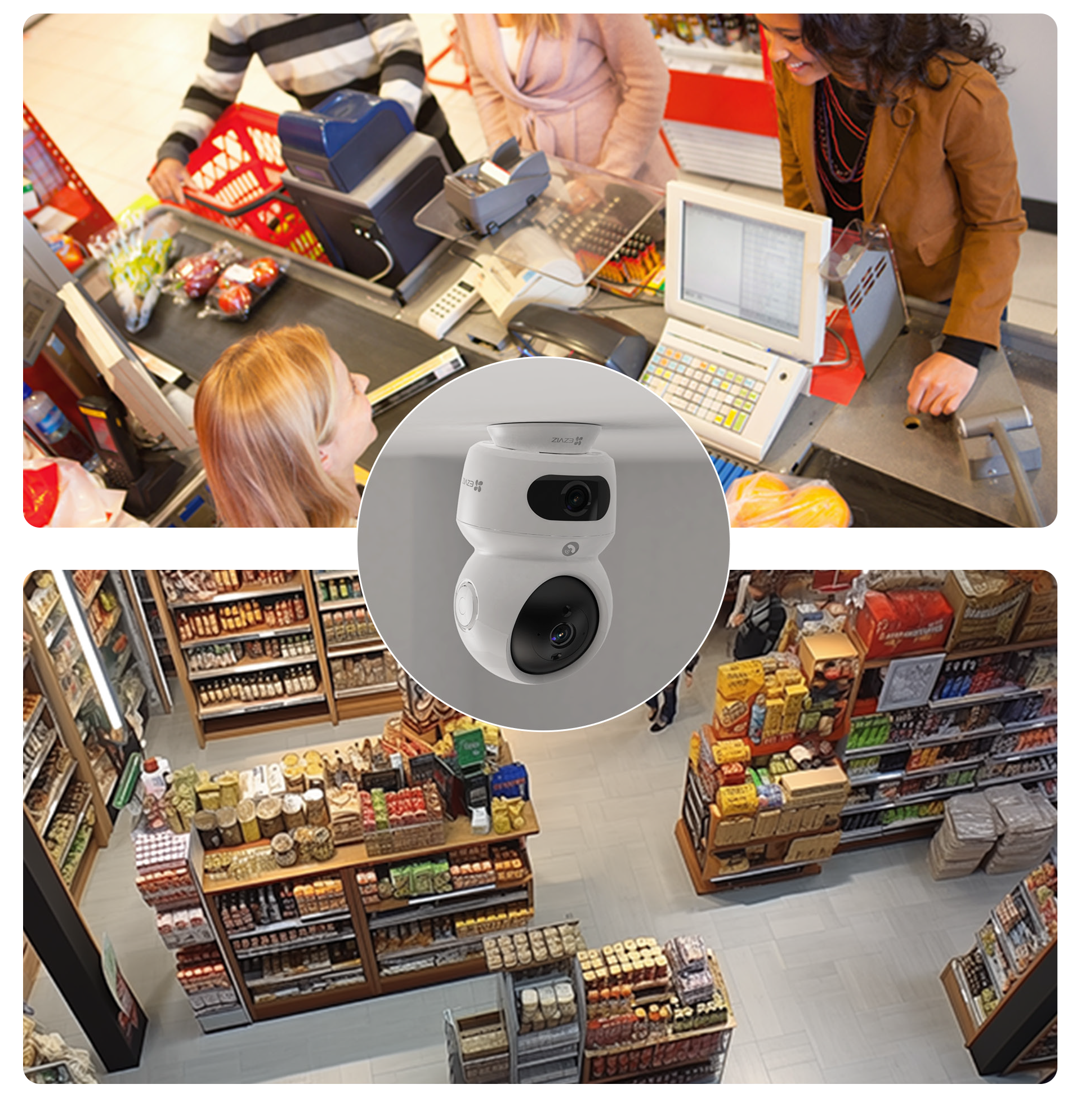 CS-H7c-R100-8G44WF : DualLens Pan & Tilt Wi-Fi Camera (2K⁺ + 2K⁺)