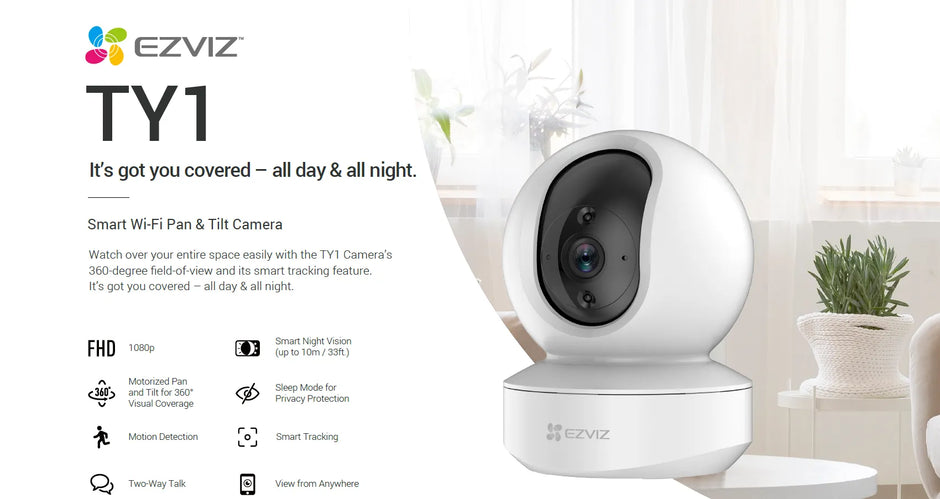 CS-TY1-B0-1G2WF : EZVIZ TY1 Smart Wi-Fi Pan & Tilt Camera (Full HD)