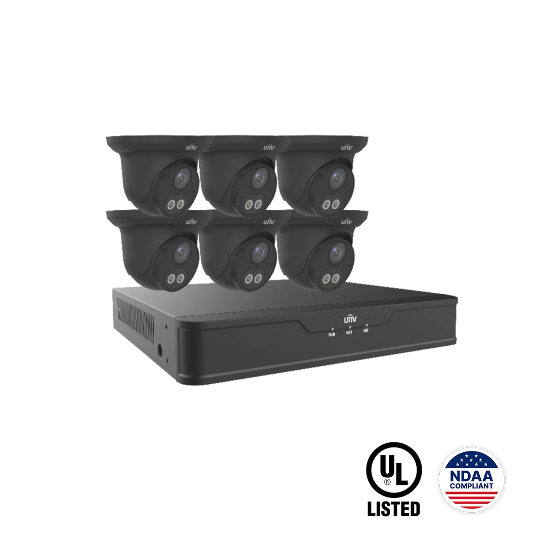EK-S31P8DLT46T2-BK : Uniview NDAA Dual-Light 8-Channel Surveillance Kit (Black)