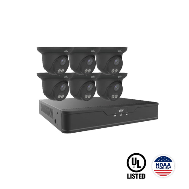 EK-S31P8DLT46T2-BK : Uniview NDAA Dual-Light 8-Channel Surveillance Kit (Black)