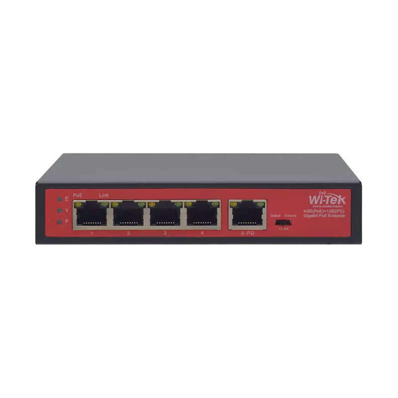 WI-PE51G: 4-Port Gigabit PoE Extender with 90W PoE Input