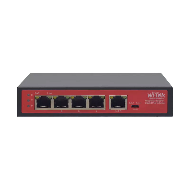 WI-PE51G: 4-Port Gigabit PoE Extender with 90W PoE Input