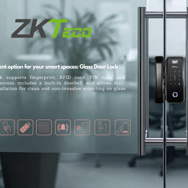 GL300 : Smart Glass Door Lock with Multi-Authentication Access Control