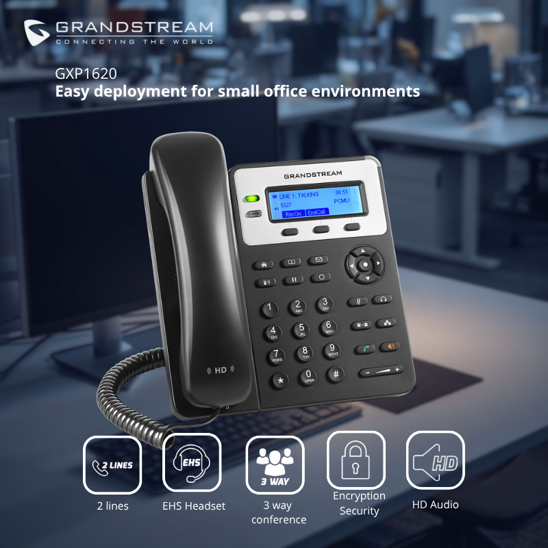 GXP1620 : 2-Line HD IP Phone with PoE Option for Small Business ...