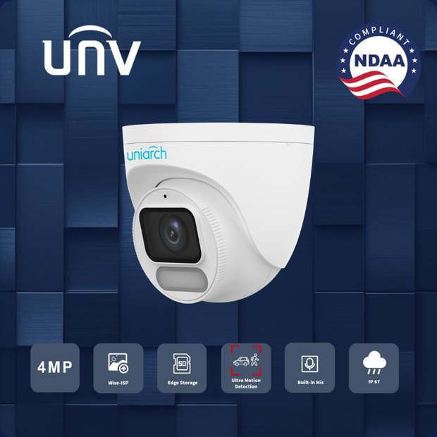 IPC-T244-ADF28K-WP : 4MP ColorHunter Wise-ISP Turret Network Camera