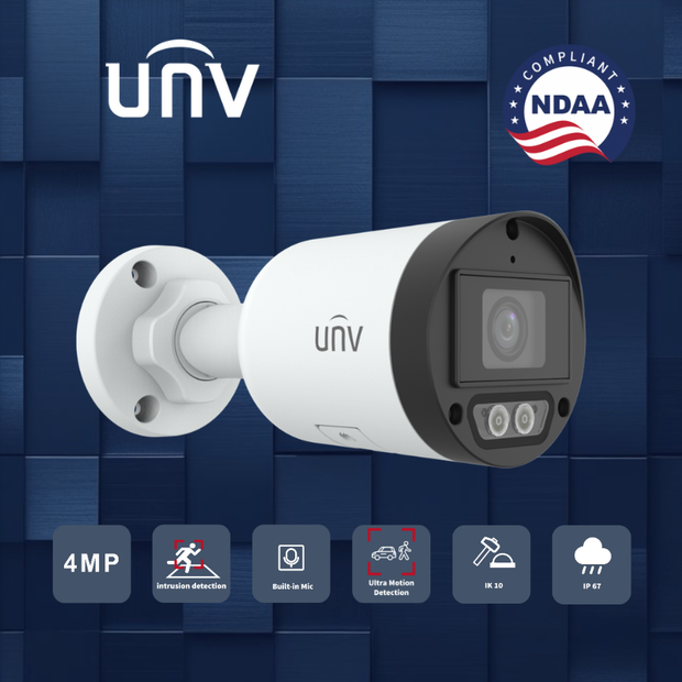 IPC2124LB-AF28K-DL : 4MP ColorHunter Mini Fixed Bullet Network Camera with Dual-Light