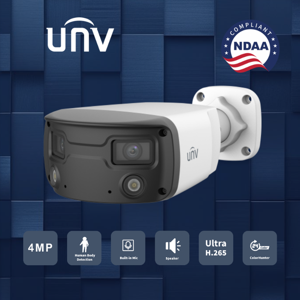 IPC2K24SE-ADF40KMC-WL-I0 : 4MP ColorHunter Wide-Angle Fixed Bullet Network Camera with Dual-Lens Splicing