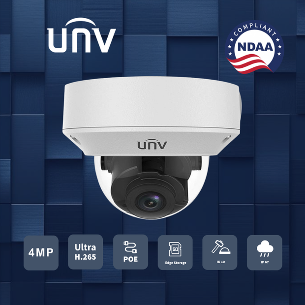 IPC3234LR3-VSPZ28-D : 4MP Motorized Varifocal Vandal-Resistant Dome with 30m IR and IP67/IK10