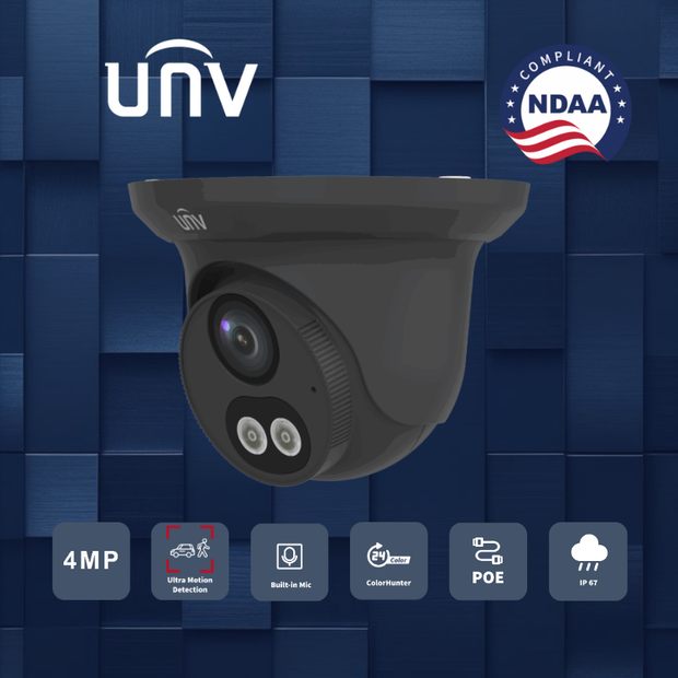 IPC3614LB-AF28K-DL-BK : 4MP ColorHunter Fixed Dual-Light Turret Network Camera