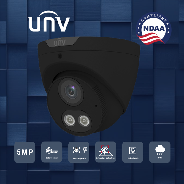 IPC3615SE-ADF28KM-WL-I0-BK : 5MP HD ColorHunter Fixed Eyeball Network Camera