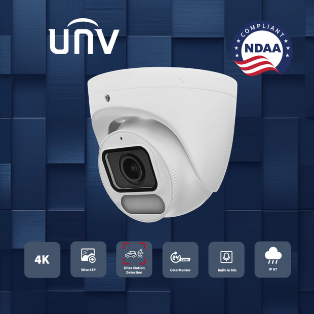 IPC3628SR-ADF28KM-WP : 8MP ColorHunter Wise-ISP Warm Light Turret Network Camera
