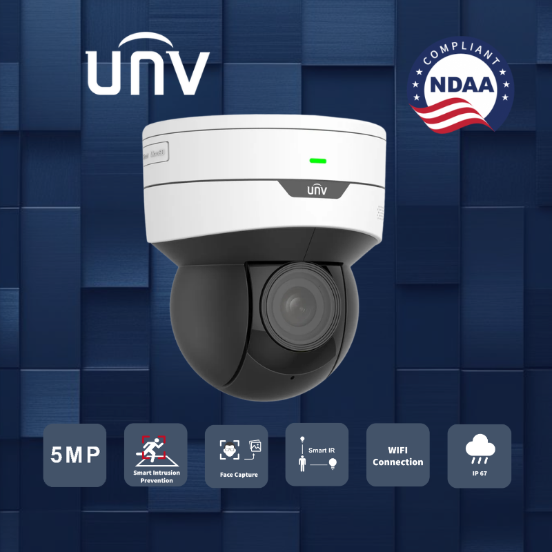 IPC6215SR-X5PAEW-VG : 5MP 5X LightHunter Wi-Fi IR Network Mini PTZ Camera