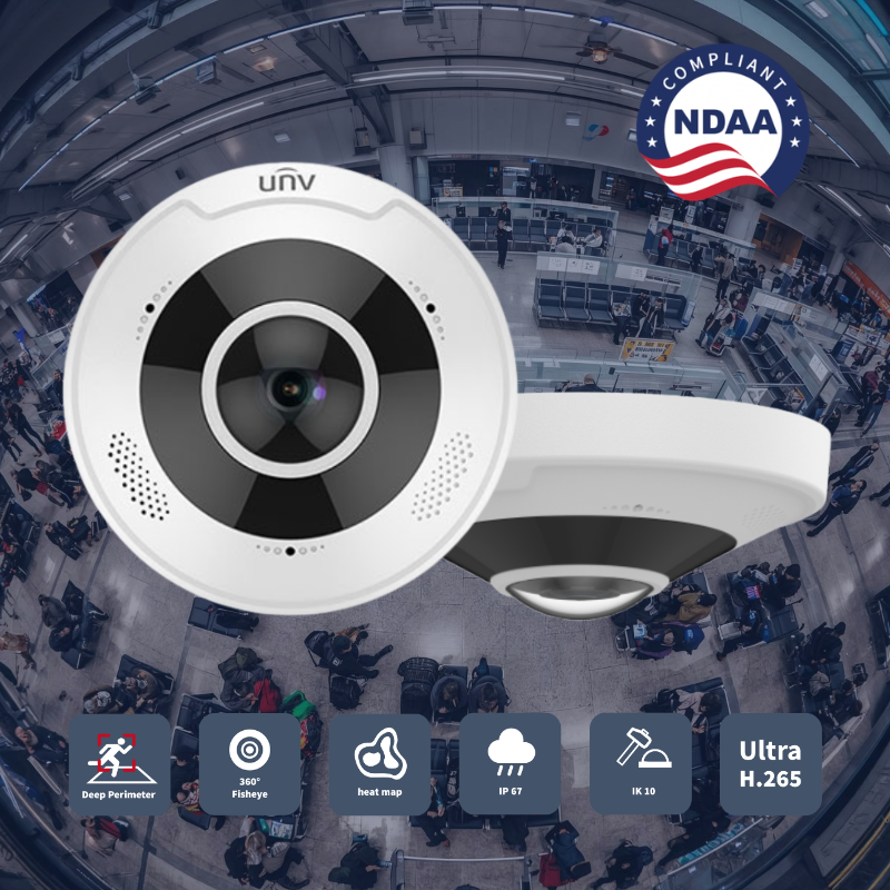 IPC86CEB-AF18KC-I0 : 12MP 360° Fisheye Dome Camera with IR, Audio & AI Analytics