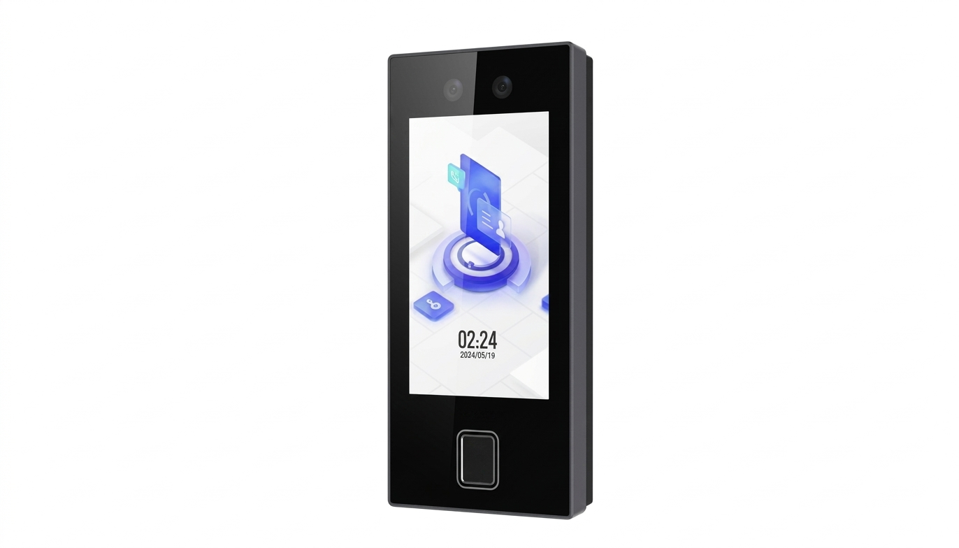 K1T344MBFWX-E1, 4.5-Inch Face & Fingerprint Access Control Terminal, 3K Faces/Fingerprints/Cards, M1 Card, <0.2 s Recognition, PoE