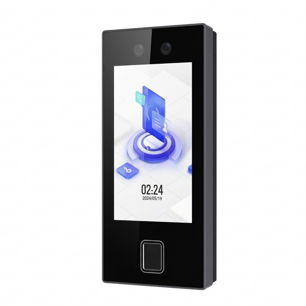 K1T344MBFWX-E1, 4.5-Inch Face & Fingerprint Access Control Terminal, 3K Faces/Fingerprints/Cards, M1 Card, PoE, IP65
