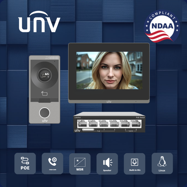 KIT/201S/372S/NSW2020 : IP Video Intercom Kit with Wi-Fi Indoor Monitor &amp; PoE Switch