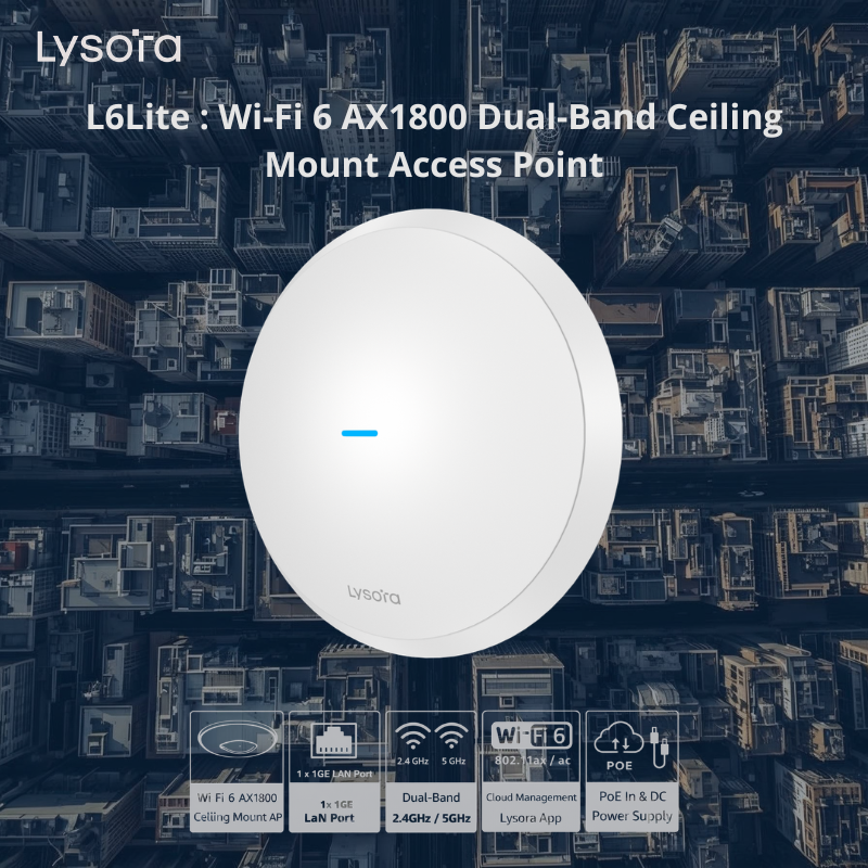L6Lite : Wi-Fi 6 AX1800 Dual-Band Ceiling Mount Access Point