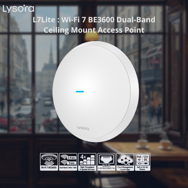 L7Lite : Wi-Fi 7 BE3600 Dual-Band Ceiling Mount Access Point