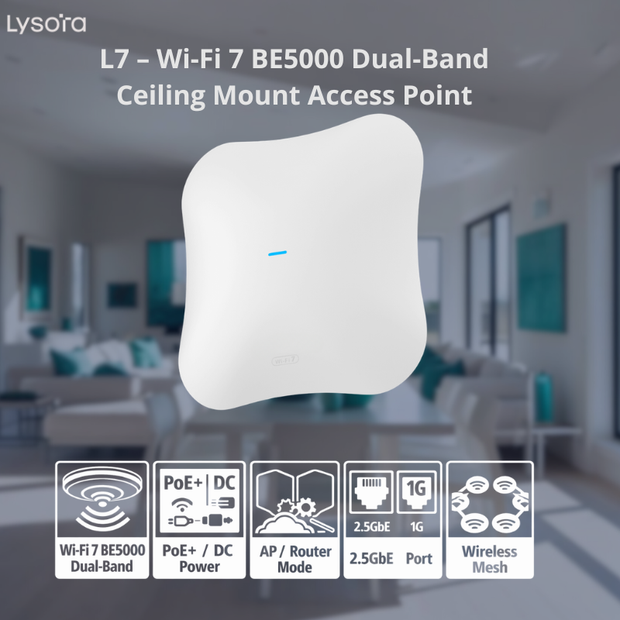 L7 : Wi-Fi 7 BE5000 Dual-Band Ceiling Mount Access Point