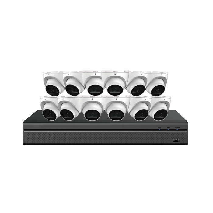N464L124A — 4MP IP E-VU Security System (12 Cameras + 16CH NVR)