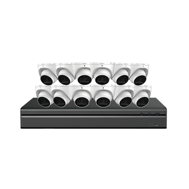 N464L124A — 4MP IP E-VU Security System (12 Cameras + 16CH NVR)