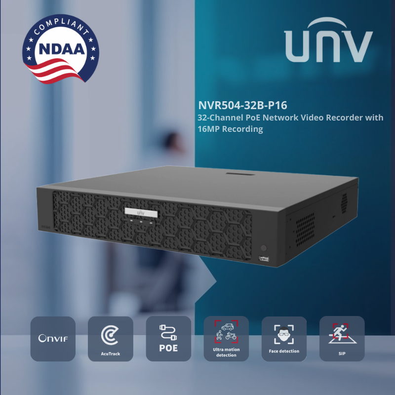 NVR504-32B-P16-IQ : 32-Channel 16 PoE 1.5U Enterprise Network Video Recorder