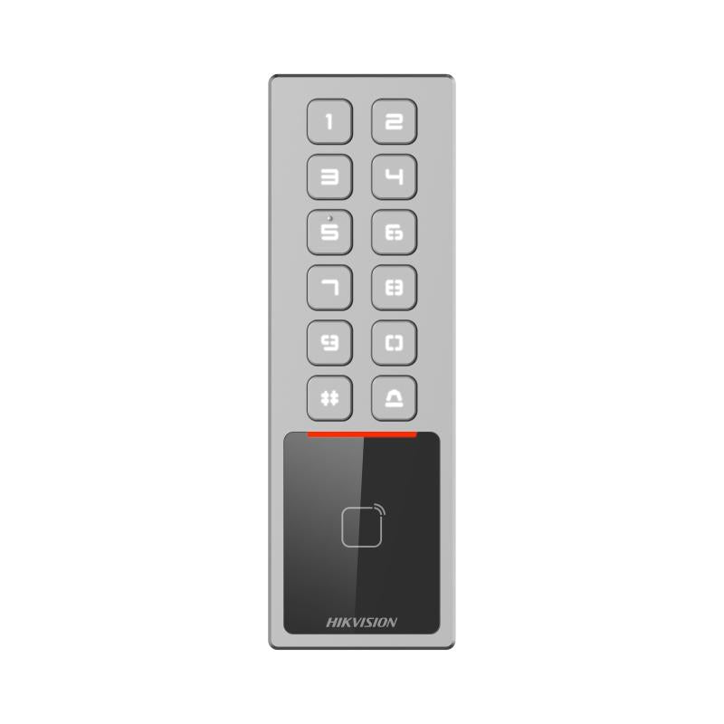 OCB-K1T805MX, Slim Metal Access Control Terminal, M1 Card & PIN, 10K Cards, Hik-Connect, IP65, IK08
