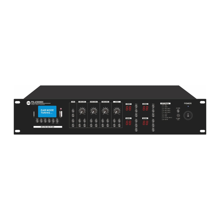 PA-4500MX : 4 Zone Mixer Amplifier with USB/SD/FM/Bluetooth