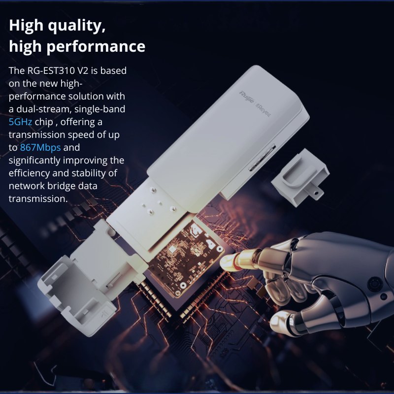 RG-EST310 V2 : 1 km 5 GHz 802.11ac Wireless Bridge for CCTV & Long-Range IP Connectivity