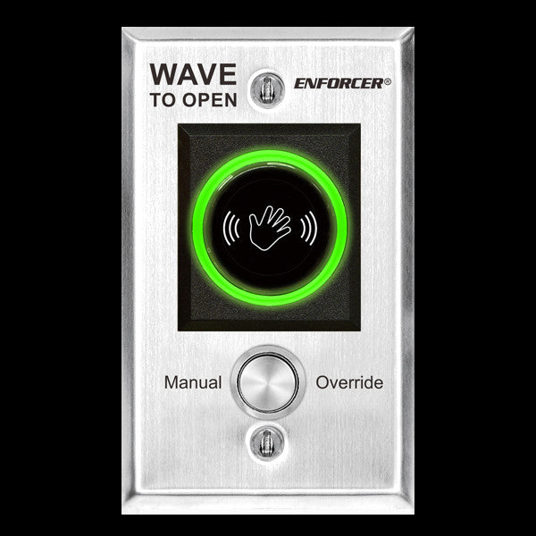 SD-927PKC-NEVQ, IR Wave-to-Open Request-to-Exit Sensor, Touchless Activation, Manual Override Button