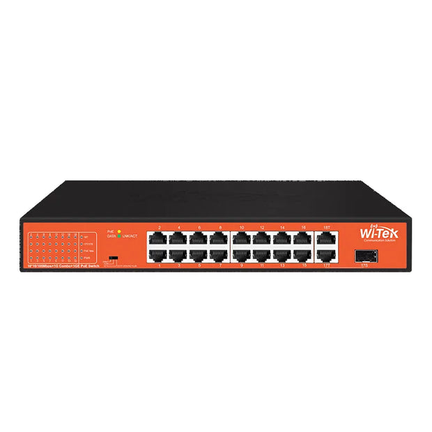 WI-PS518GH : 16FE + 1GE + 1 Combo SFP Long Range PoE Switch (250 m)